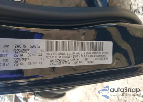 2018 Dodge Journey Se из США, поврежденный, VIN 3C4PDCAB2JT474430